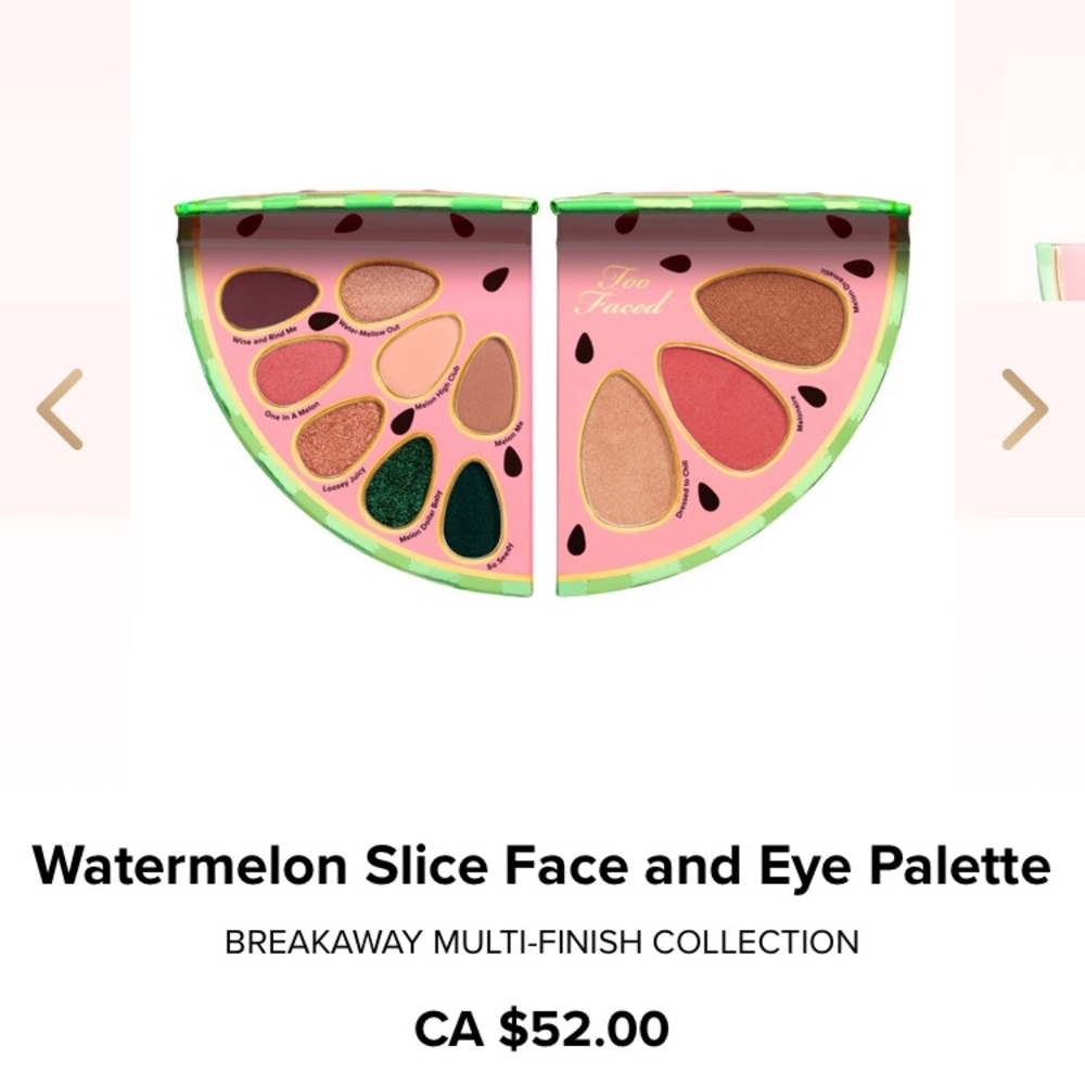 Too Faced Watermelon 🍉 Slice Face & Eye Palette